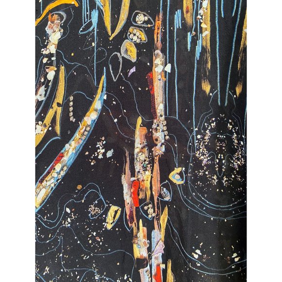 HILDUR YEOMAN BLACK PRINTED BUTTON DOWN SHIRT - Picture 3 of 5